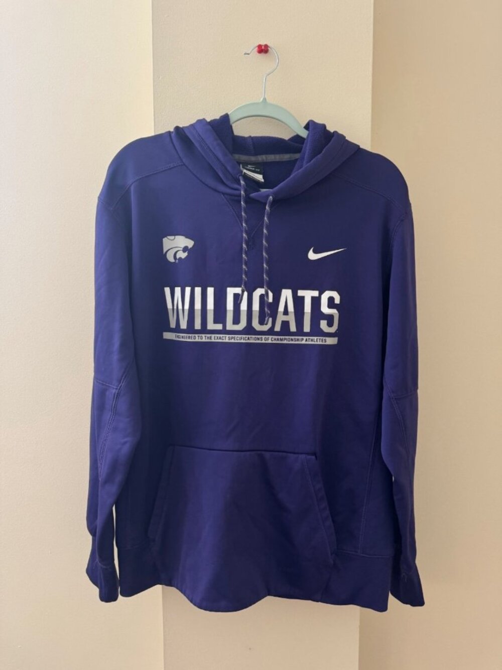 Nike Kansas State Wildcats Therma-FIT Hoodie Men's Large Purple